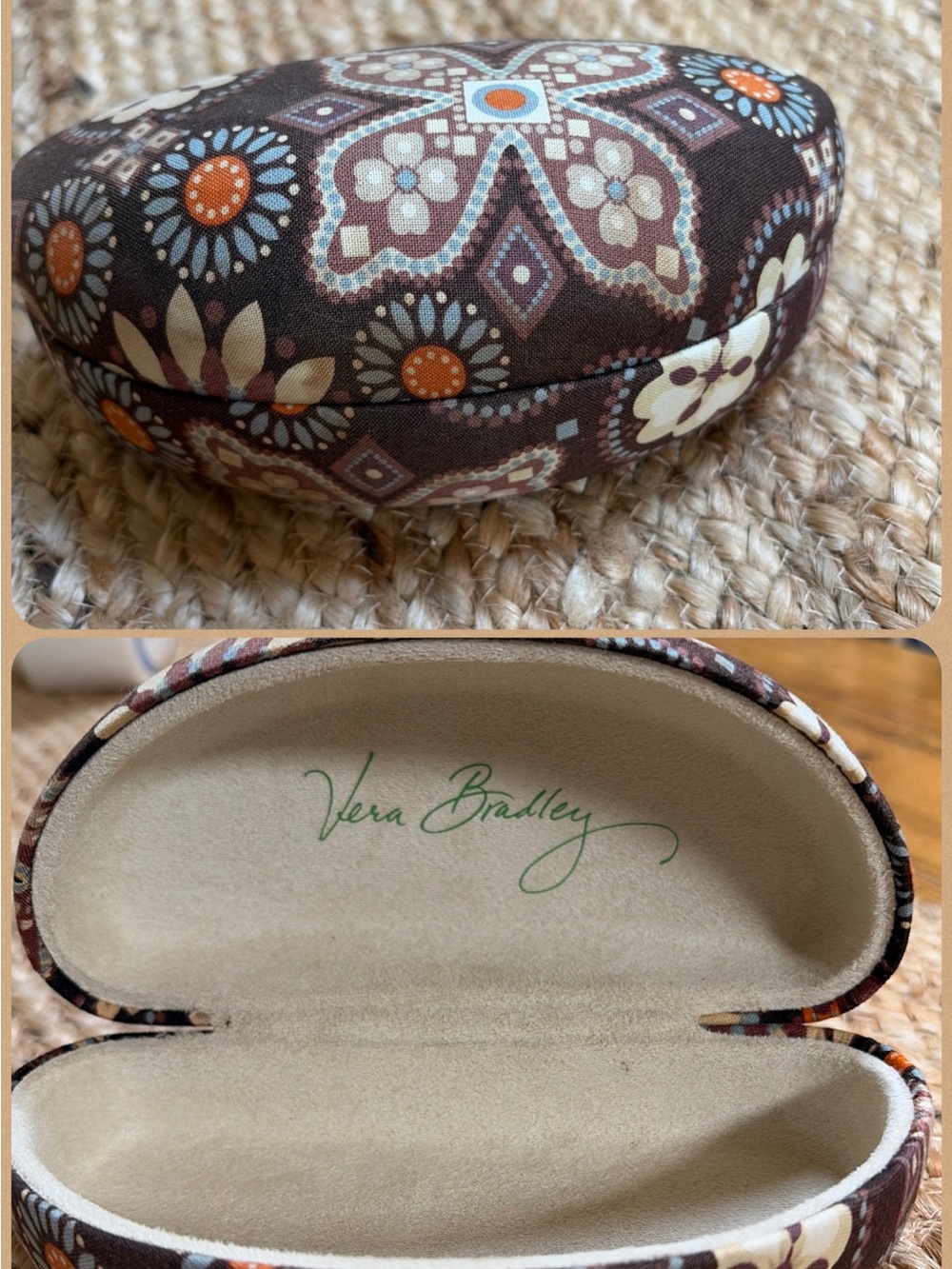 Vera Bradley canyon Floral Pattern Eyeglass sunglasses hard case retired  retro